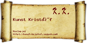Kunst Kristóf névjegykártya